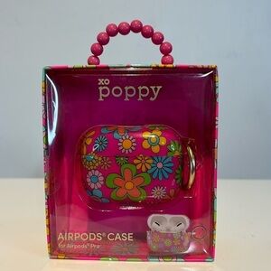 XO Poppy AirPods Pro Case Keychain FloralGroovy retro flower BNIB